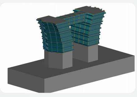 Pier table and pylon formwork model illustration